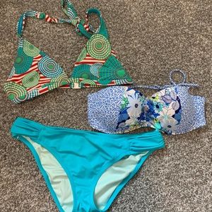 3pc Victoria Secret Bikini Set 36C Large Bottom